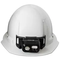 Venus H-5010 Ratchet Type HDPE Non-Vent White Safety Helmet With LED Headlamp Free Size-picture-1
