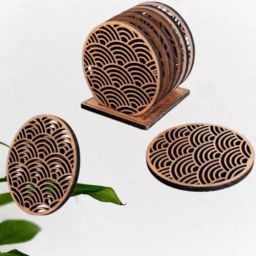 CHL Wooden Coasters for Tea Cups,Coffee Mugs and Glasses (Set of 6) image 4