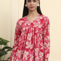 Anouk Rustic Women Floral Printed Pure Cotton Peplum Top-picture-13