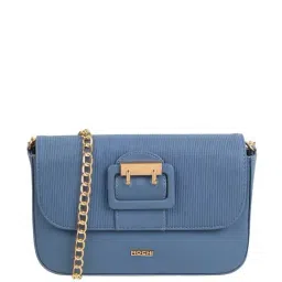 Mochi Blue Textured Medium Sling Handbag-picture-5