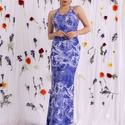 BAESD Women Floral Printed A-Line Halter Neck Maxi Dress-image-66