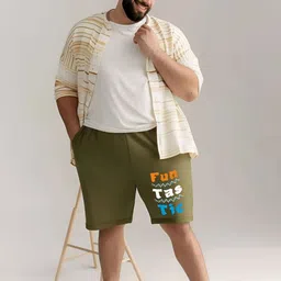Toodle Plus Men Plus Size Cotton Shorts-image-27