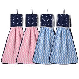Kuber Industries Pink 4 Pcs Printed Microfiber Wash Basin Napkin Towel With Hanging Loops-68