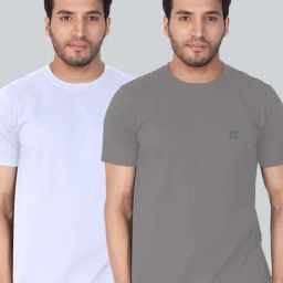 Lux Nitro White & Grey Regular Fit T-Shirt Pack of - 2-image-92