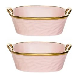 ROXX Pink Porcelain Square Serving bowl - Set of 2 (450 ml) image 3
