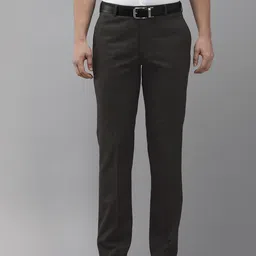 Park Avenue Men Checked Tapered Fit Low-Rise Formal Trousers-image-85