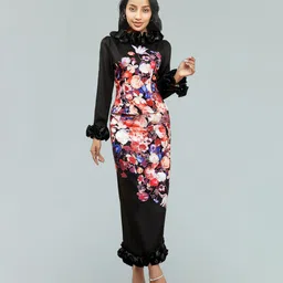 JC Collection Printed Top With Skirt Co-Ords-48