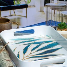 Goodhomes White Melamine Rectangular Serving Tray-10