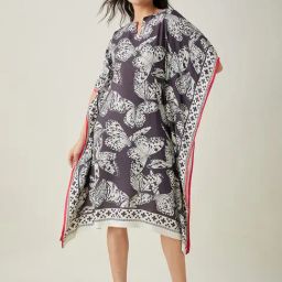 The Kaftan Company Black Printed Kaftan Night Dress-picture-46