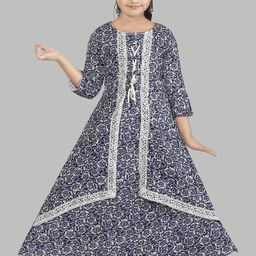 Nickys Disegno Girls Floral Print Cotton Dress-image-9