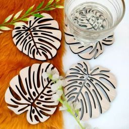 CHL Wooden Coasters for Tea Cups,Coffee Mugs and Glasses (Set of 6) image 3