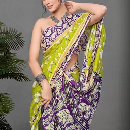 KALINI Ajrak Block Block Print Saree image 2