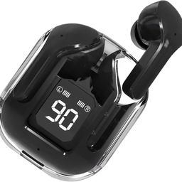 obt store Ultra pods Wireless LED Digital Display Transparent Headset 28h Playtime S23 Bluetooth Headset (Black) image 1