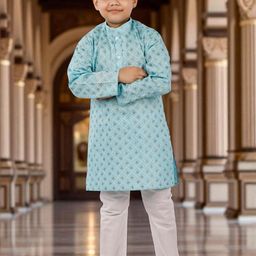 Smuktar garments Boys Printed Kurta and Pyjama Set-13