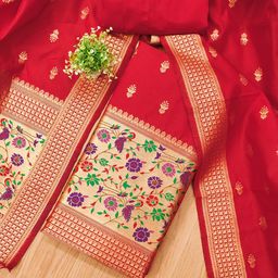 Panzora Ethnic Motifs Woven Design Unstitched Dress Material-image-6