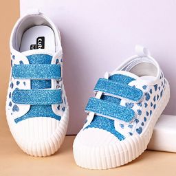 Cute Walk by Babyhug Casual Shoes Heart Print- Blue-image-46