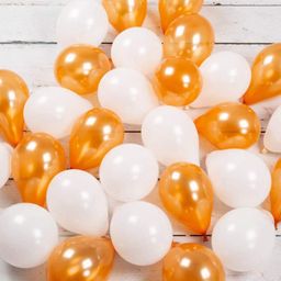 AMFIN Metallic Balloons Orange and White for Birthday Decoration - Pack Of 25-image-41