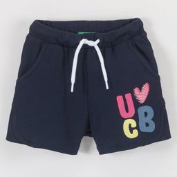 UCB Mid Thigh Shorts Logo Print - Navy Blue-image-25