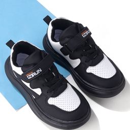 Oh! Pair Casual Lace Up Shoes with Velcro  Closure - Black-image-92