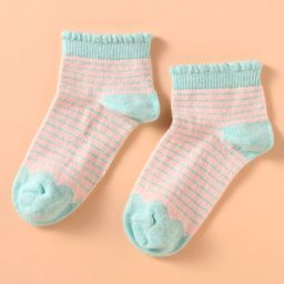 Mustang Cotton Knit Ankle Length Socks with Stripe Design - Pink-image-47