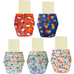 Dumbledo One Size Cloth Diaper with Hemp & Cotton Pad/Insert - Leak-Proof, Stylish, Superior Absorbency - Adjustable For 3 Months to 3 Years, Pack of 5-image-70