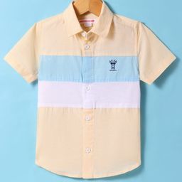 Under Fourteen Only Cotton Half Sleeves Cut & Sew Shirt - Yellow-image-70