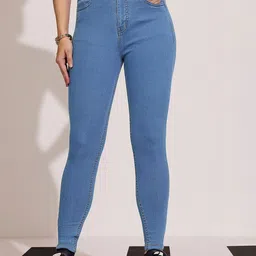 DOLCE CRUDO Women Skinny Fit High-Rise Stretchable Jeans-picture-13
