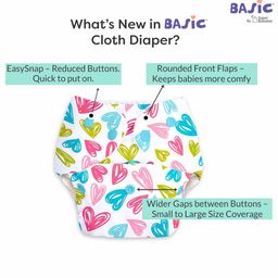 SuperBottoms BASIC Reusable Cloth Diaper for babies Freesize Adjustable, Washable and Reusable Hearts image 3
