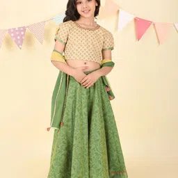Fabindia Girls Printed Ready to Wear Lehenga & Blouse With Dupatta-image-20