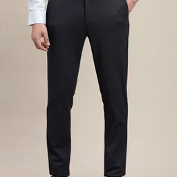 Turtle Men Solid Tailored Slim Fit Mid-Rise Formal Trousers-image-26