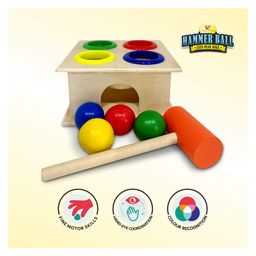 Trinkets & More Wooden Hammer Ball Knock Pounding Bench with Box Case - Multicolour image 5