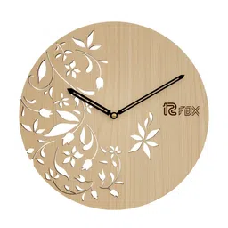 12 fox Beige Wooden Analogue Wall Clock-image-63