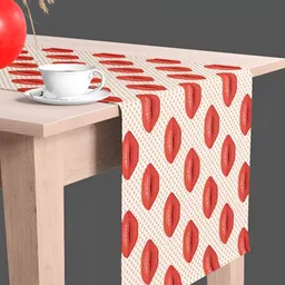 ArtzFolio White & Red Digital Printed Table Runner image 3