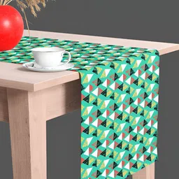 ArtzFolio Green & White Digital Printed Table Runner image 4
