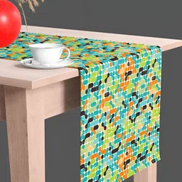 ArtzFolio Blue & Green Geometric Printed Table Runner image 4