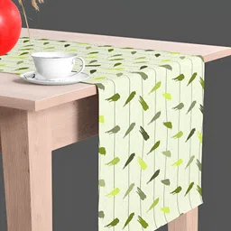 ArtzFolio White & Green Digital Printed Table Runner image 2