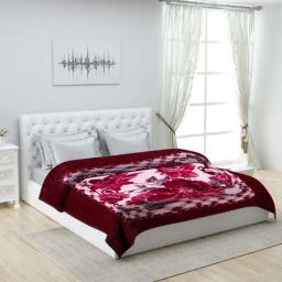 Monte Carlo Red Polyester 850 GSM Double Bed Winter Blanket-image-18