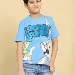 Kidsville Looney Tunes Printed Reversible Sequin Regular Fit T-Shirt For Boys-image-56