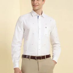 Allen Solly White Cotton Slim Fit Printed Shirt-image-66