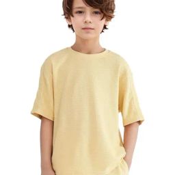 Rare Ones Boys Yellow Cotton Solid T-Shirt-image-11