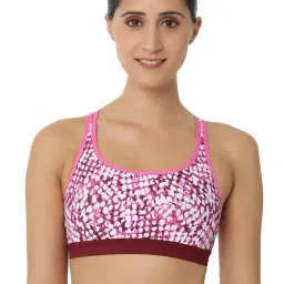 Triumph Red Triaction 134 Top Padded Wireless Medium Bounce Control Reversible Sports Bra-picture-1