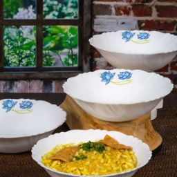 Cello White & Blue Opalware Snack Bowl (0.42 L) - Set of 4-image-45