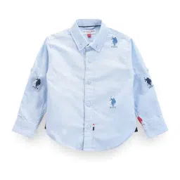 U.S. Polo Assn. Kids Light Blue Printed Full Sleeves Shirt-picture-24