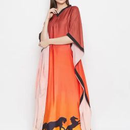 The Kaftan Company Coral Regular Fit Printed Kaftan Night Dress-picture-11