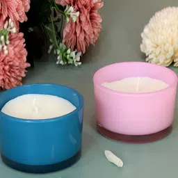TIED RIBBONS Blue 2 Pieces Sea Salt Lychee Scented 10-12 Hours Burn Time Jar Candles-22