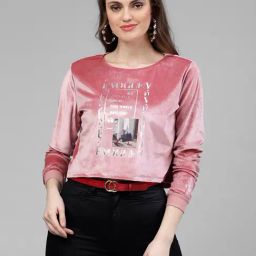KASSUALLY Pink Graphic Print Sweatshirt-image-61