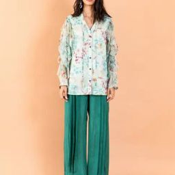 Aroop Shop India Pistachio Green Antheia Amberlyn Shirt with Pant-image-29