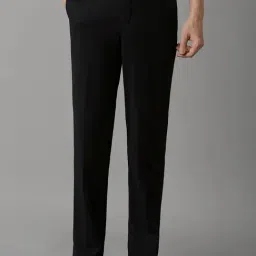Louis Philippe Black Slim Fit Texture Trousers-picture-9