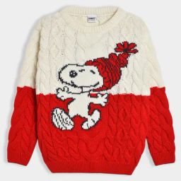 Mi Arcus Unisex Red & Cream Cotton Sweater-image-64
