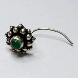 Arte Jewels 925 Silver Oxidized Nose Pin for Women-43